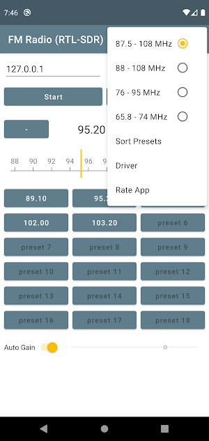 FM Radio (RTL-SDR) Screenshot 1