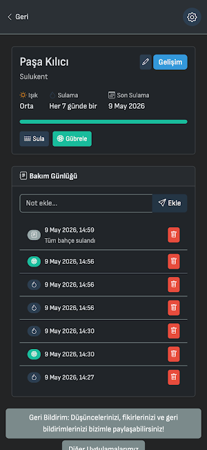 Bitki Sulama ve Bakım Takvimi Screenshot 2
