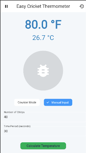 Easy Cricket Thermometer Screenshot 1