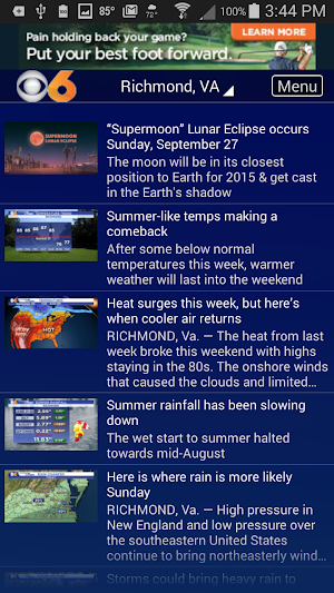 CBS 6 Weather - Richmond, Va. Screenshot 2