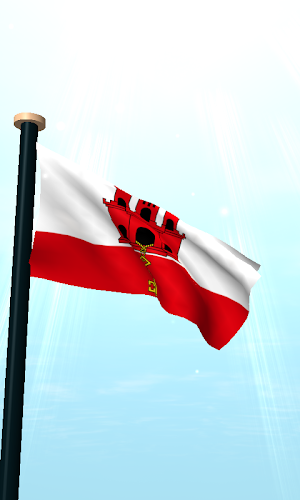 Gibraltar Flag 3D Wallpaper Screenshot 1