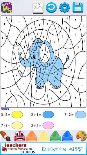 Kids Math Paint by Number Game Screenshot 1