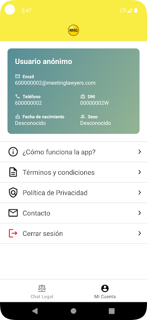 Chat Legal ARAG Screenshot 1