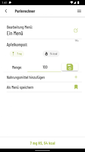 Purinrechner Screenshot 3