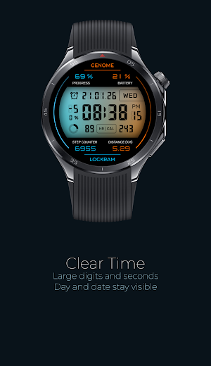 Lockram: Digital watch face Screenshot 1