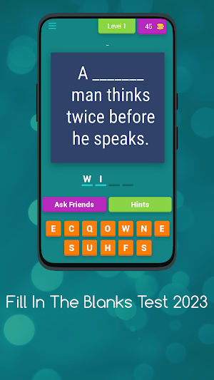 FILL IN THE BLANKS TEST 2023 Screenshot 0