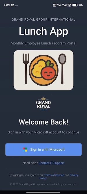 GRG Lunch App Screenshot 0