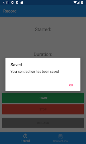 Contraction Timer Screenshot 3