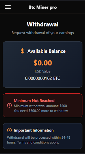 btcminer pro earn btc Screenshot 3