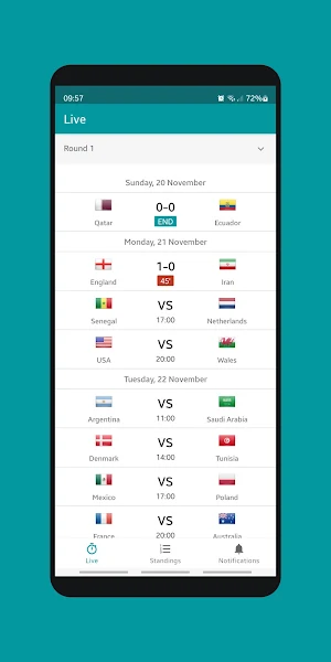 Live Scores for World Cup 2022 Screenshot 3