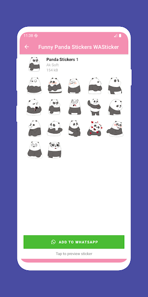 Funny Panda Stickers WASticker Screenshot 3