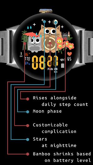 Catmos Animated Cat Watch Face Screenshot 2