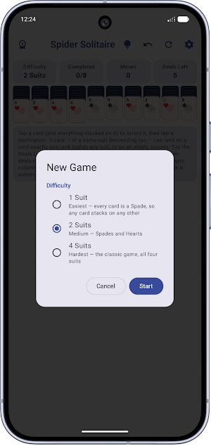 Spider Solitaire Screenshot 2