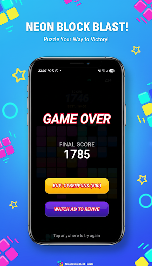 Neon Block: Blast Puzzle Screenshot 3