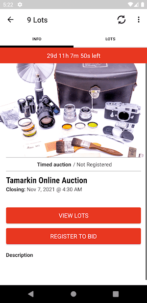 Tamarkin Auctions, Inc Screenshot 1