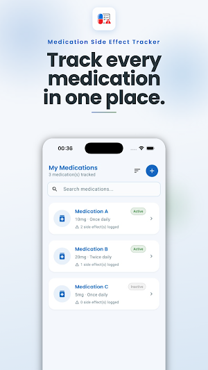 Medication Side Effect Tracker Screenshot 0