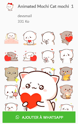 Animated Mochi Peach Cat Stickers for WhatsApp Screenshot 0
