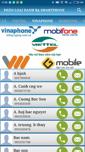 Sắp Xếp Danh Bạ Theo Nhà Mạng Screenshot 3