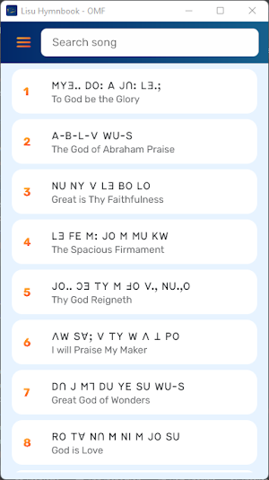 Lisu Hymnbook ( OMF ) Screenshot 1
