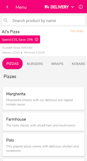 A.J's Pizza Worcester Screenshot 1