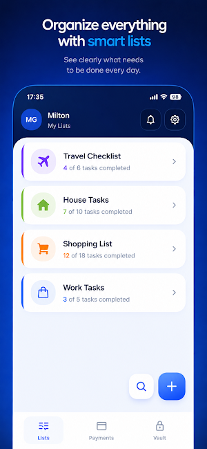 MyPlan: Bills and Lists Screenshot 1