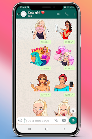 Cute Girly Stickers 2021 WAStickerApps Screenshot 0