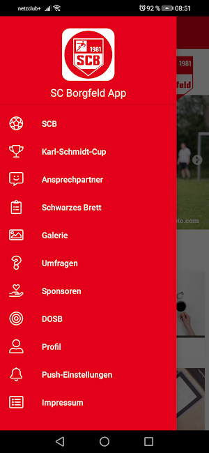 SC Borgfeld App Screenshot 2