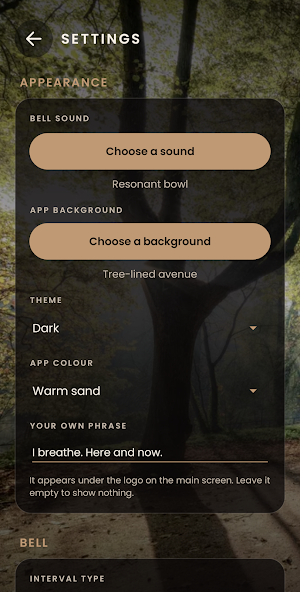Revenir: mindfulness bell Screenshot 2
