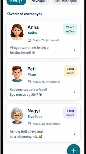 Névnap-Születésnap Emlékeztető Screenshot 1