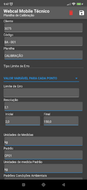 Tecnomeca WebCal Mobile App Screenshot 2