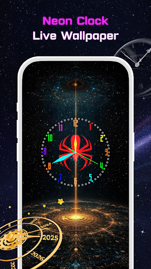 VibeTick: Neon Clock Wallpaper Screenshot 0