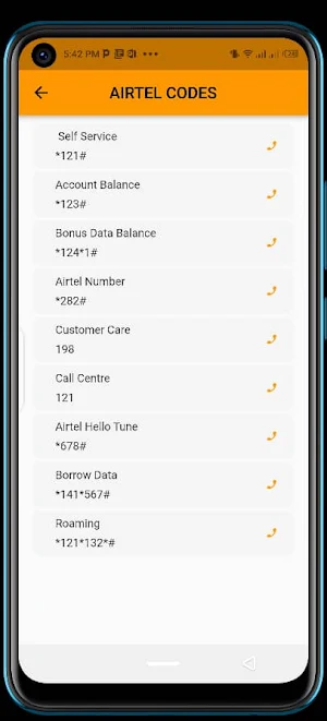 Nigeria Network - USSD  Codes Screenshot 1