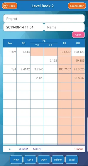 Leveling and coordinate Screenshot 2