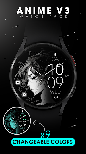 Anime v3 elegant watch face Screenshot 1