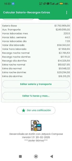 CalcularSalario-RecargosExtras Screenshot 3