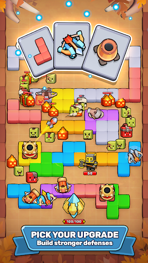Tetro Defense: Rogue TD Game Screenshot 1