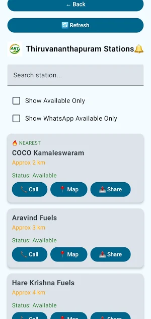 AKT CNG Stations Screenshot 2