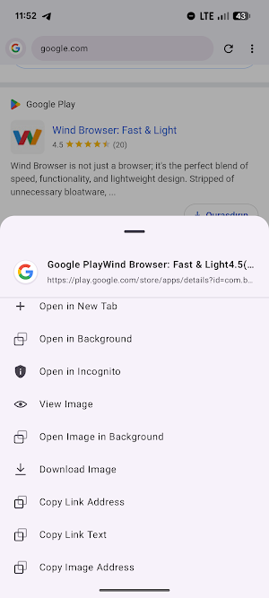 Wind Browser: Fast & Light Screenshot 1