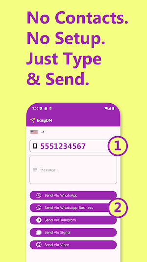 EasyDM – No Save, Just Send Screenshot 1