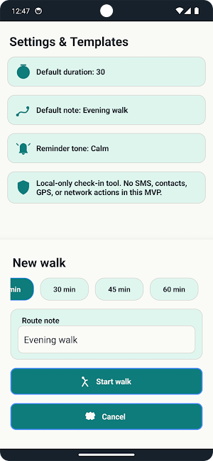 Safe Walking Timer Screenshot 3