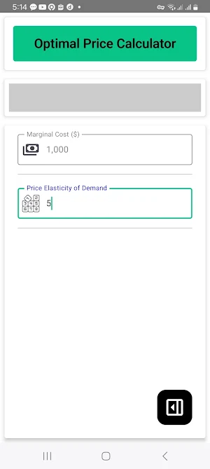 Optimal Price Calculator Screenshot 2