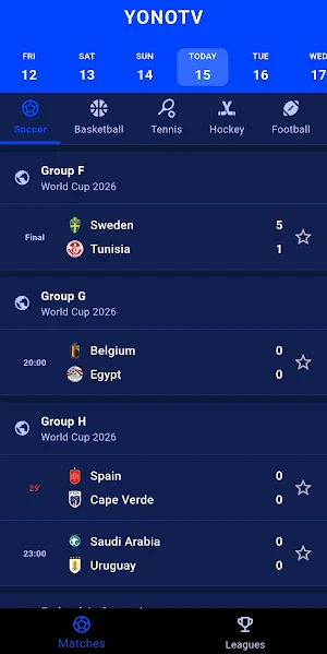 YoNo TV - Live Sports Events Screenshot 1