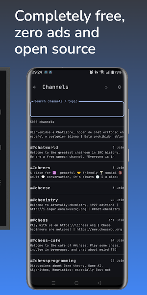HexDroid IRC Screenshot 3