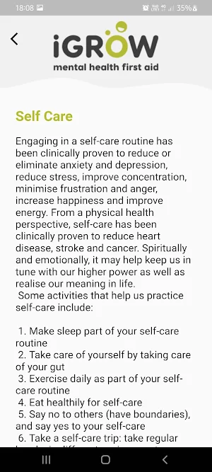iGrow Mental Health First Aid Screenshot 3