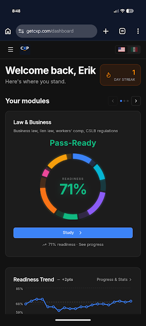 CXP - Contractor Exam Prep Screenshot 0