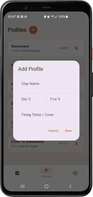 Ceramic Clay Shrinkage Calc Screenshot 2