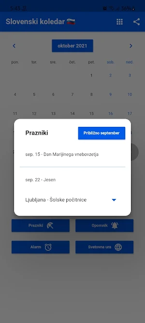 Slovenski koledar 2022 Screenshot 1