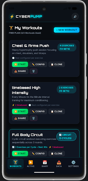 CYBERPUMP: Gym Workout Logger Screenshot 0