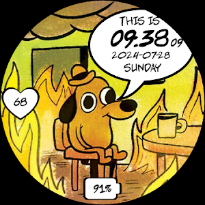 This Is Fine Meme Watch Face Screenshot 2
