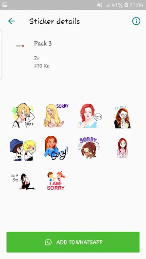 Stickers Sorry – WAStickersApp Screenshot 3